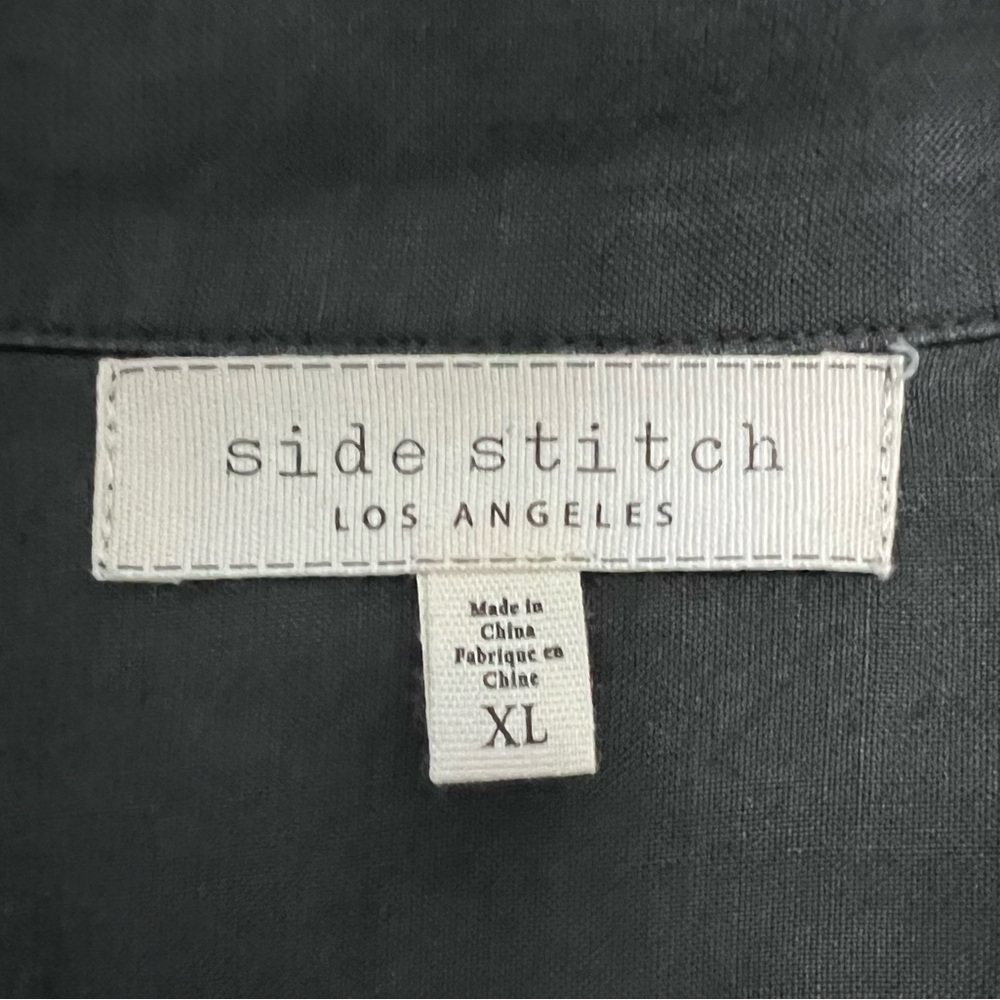 Side Stitch Los Angeles Women’s XL Button Up Charcoal Dress w/collar & pockets - Picture 3 of 7